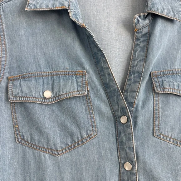 Boston Proper Denim Mini Dress - Picture 3 of 8